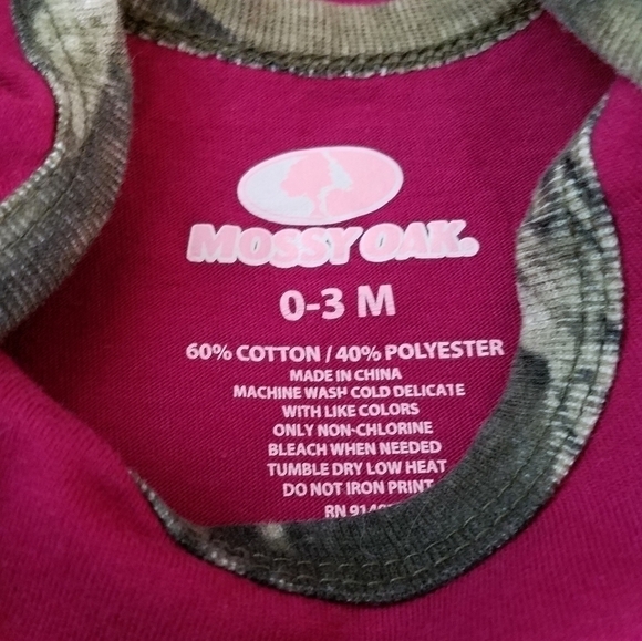 Mossy Oaks Camo Camouflage Country Bodysuit Onesie 0-3m - Picture 3 of 3